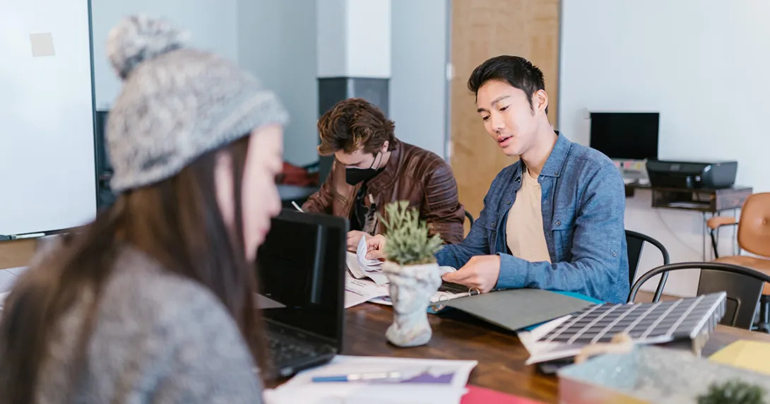 Employees at a tech startup