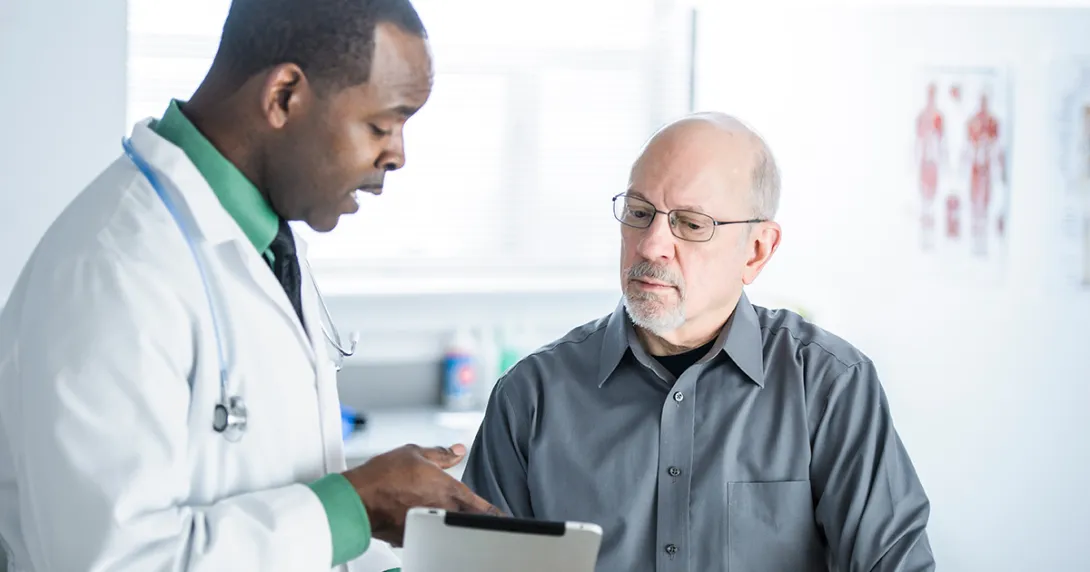 Doctor and patient in ambulatory clinic