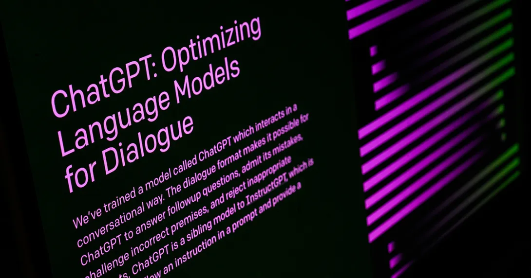 A ChatGPT description on screen