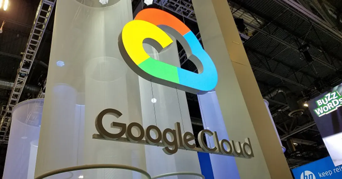 Google cloud logo at trade show