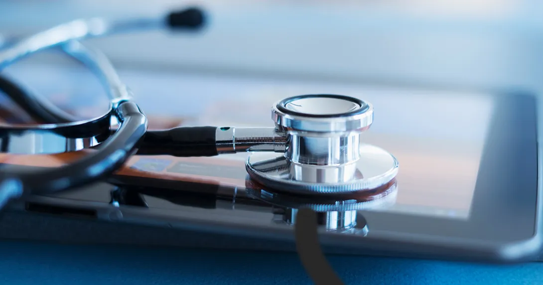 Stethoscope on a tablet