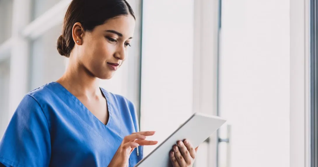 Nurse with tablet Nurse with tablet