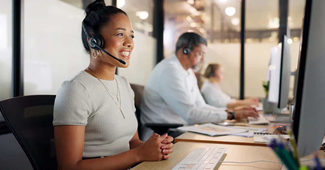 Customer service representative in contact center