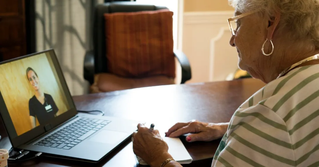 A telehealth consultation via laptop, telehealth, telemedicine, virtual care