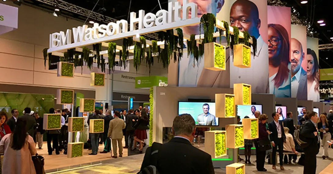 IBM Watson Health sign at trade show booth