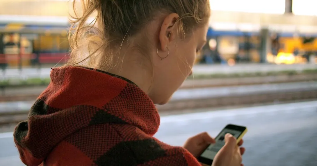 A person using a smartphone