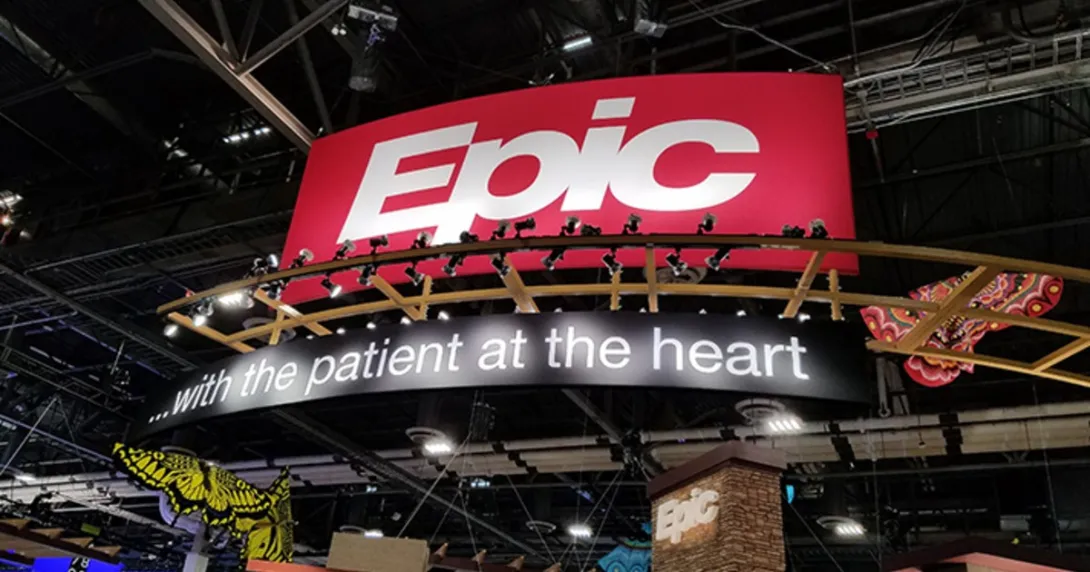 Epic trade show booth with sign
