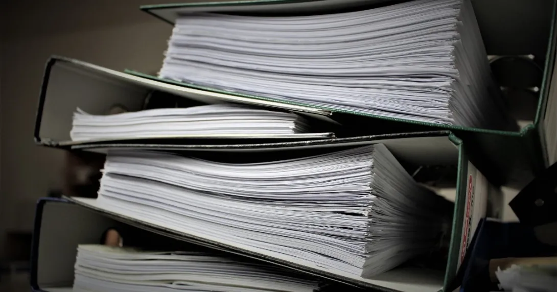 File binders stacked up