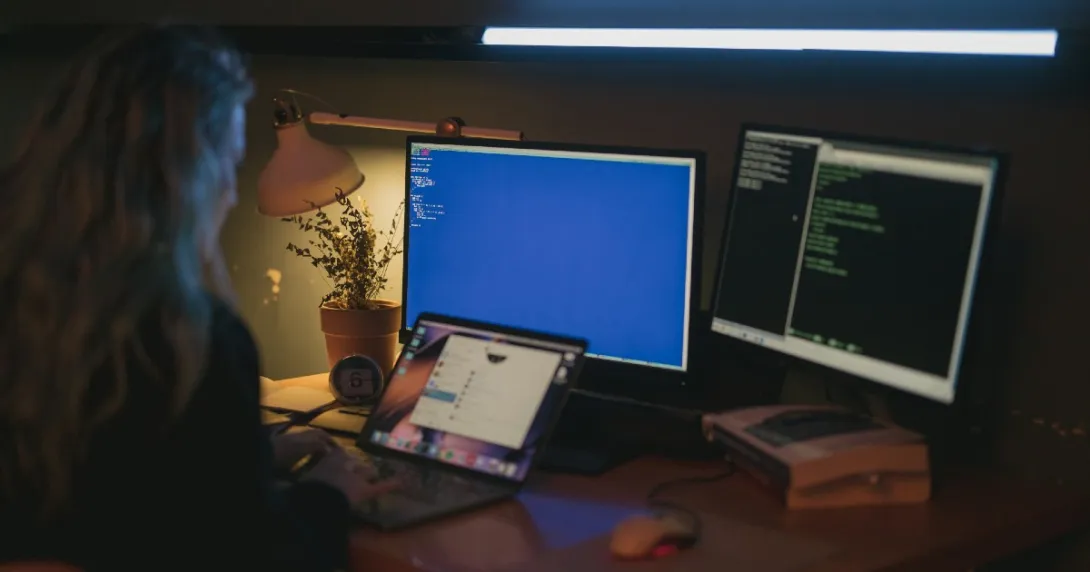 A hacker at a computer