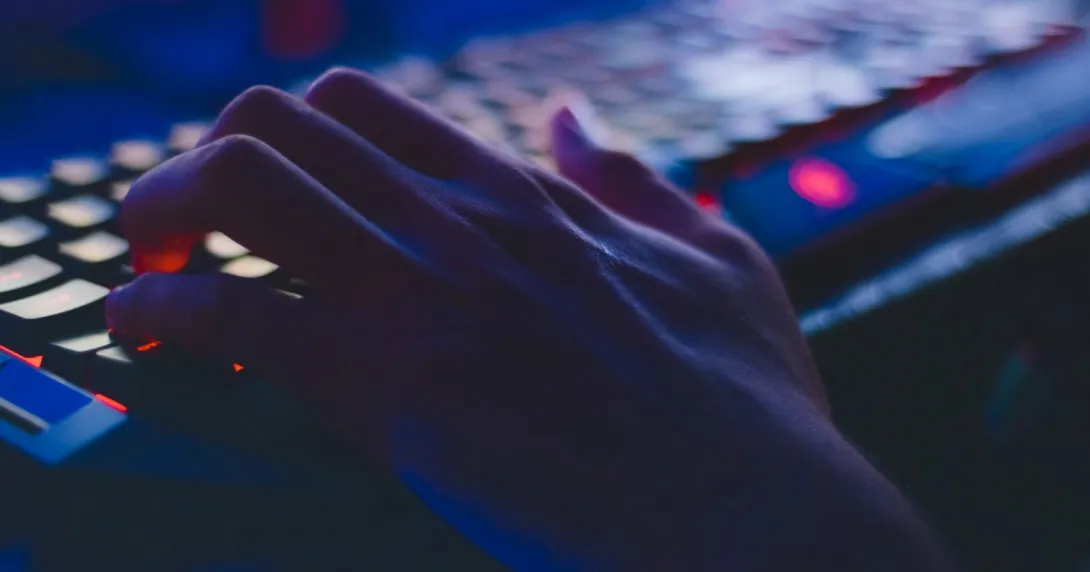 Hand on a keyboard