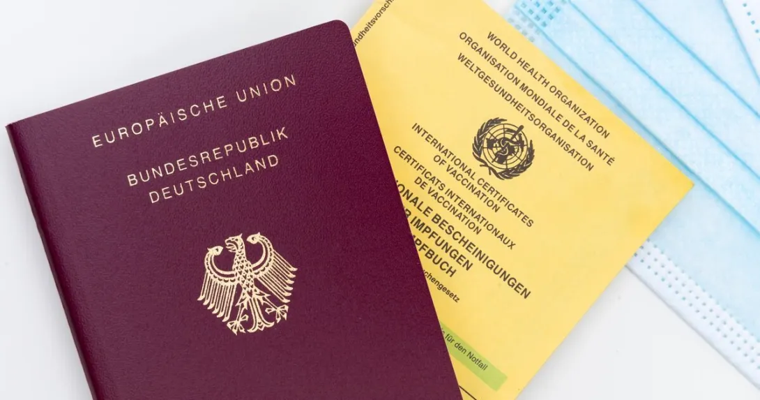 A European Union passport and a WHO yellow card