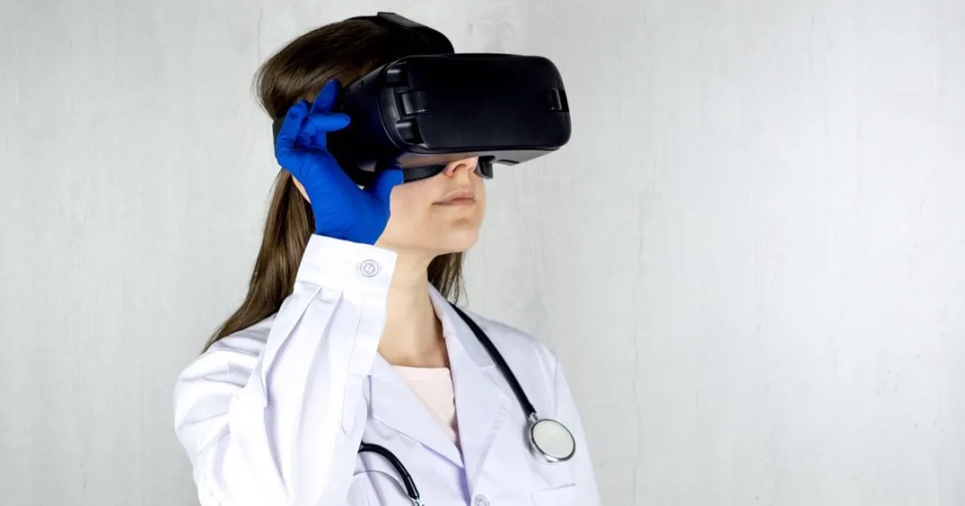 Person wearing VR headset