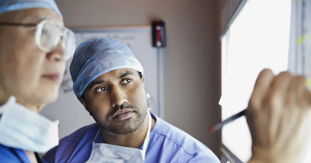 Surgeons preparing
