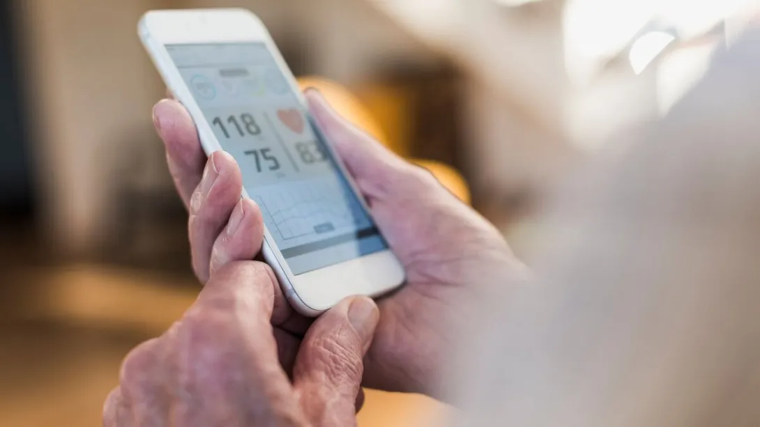 A smartphone app showing a patient's health data