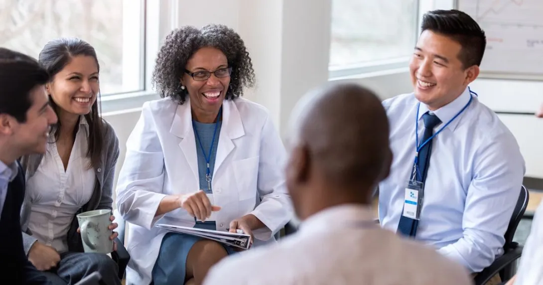 Hospital staff in a meeting