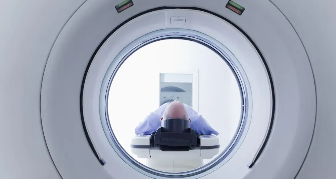man in mri machine