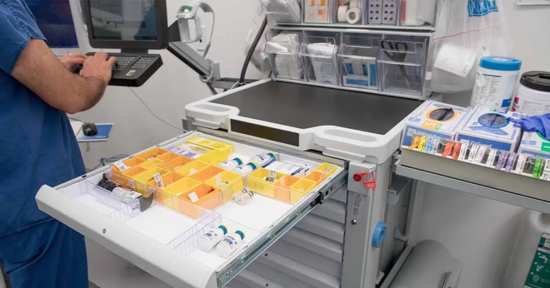 Medication tray in hospital setting