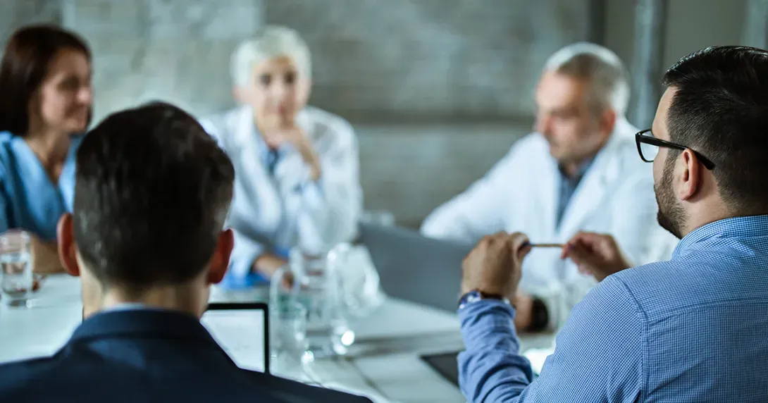 IT team meets with health system leaders