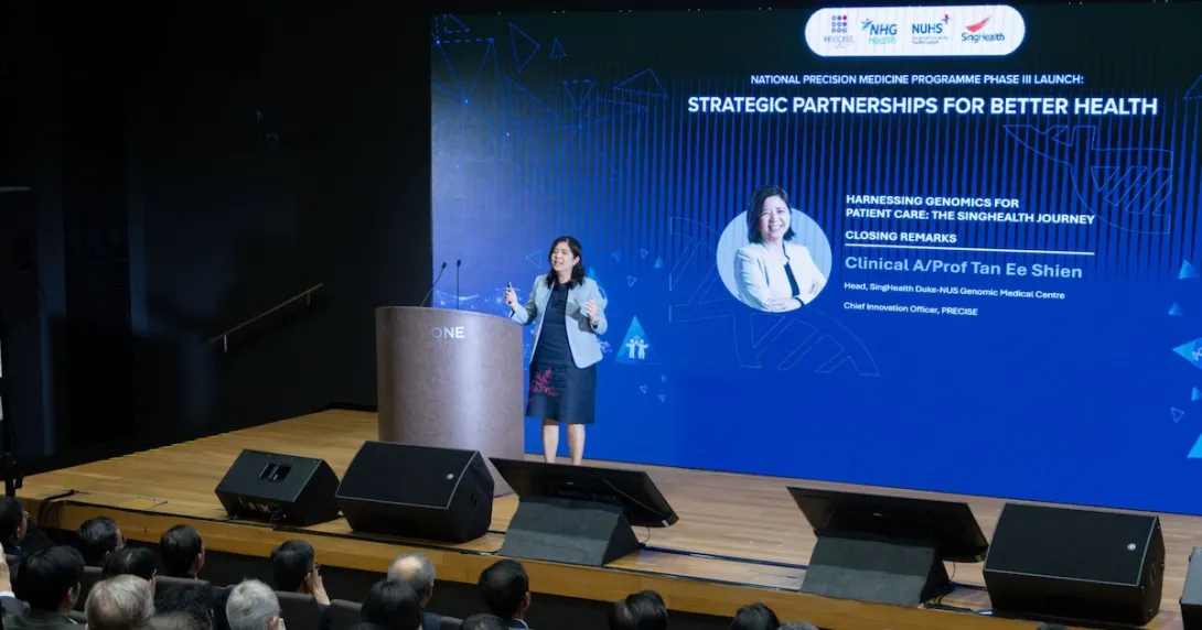 Dr Tan Ee Shien of Precision Health Research, Singapore during the launch of the National Precision Medicine programme Phase III 