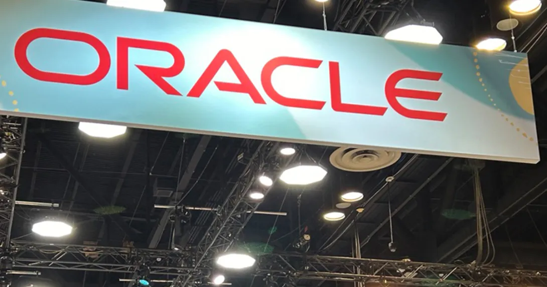 Oracle signage at a booth