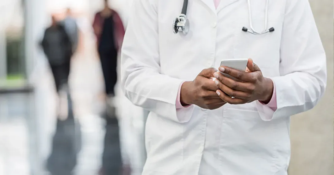 Doctor texting