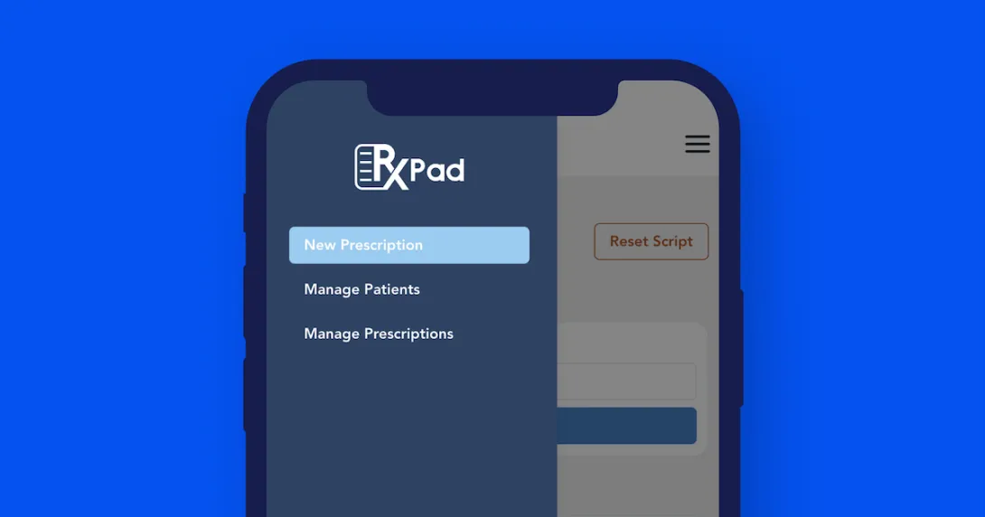 RxPad on a digital tablet