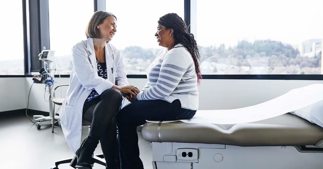 Doctor talking to patient