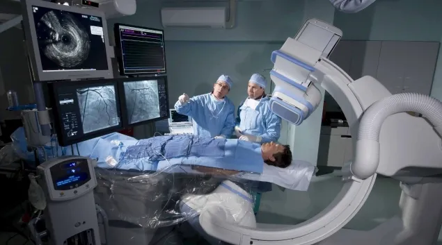 A patient scan in a lab