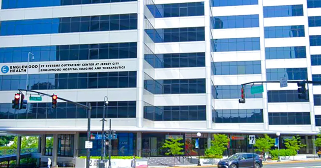 Englewood Health building with sign