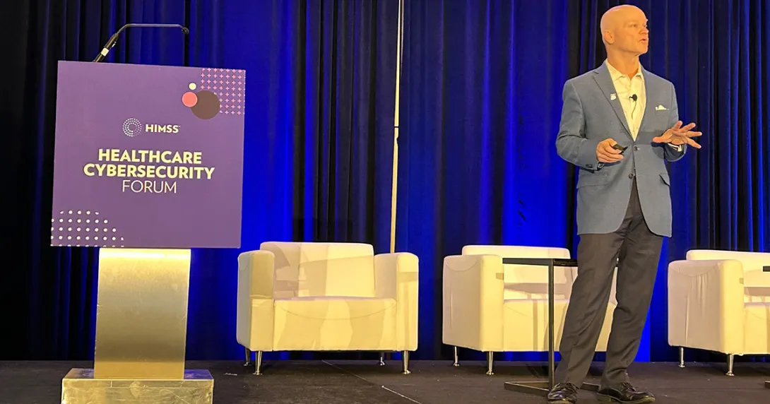 Greg Garcia of HSCC at the HIMSS Healthcare Cybersecurity Forum