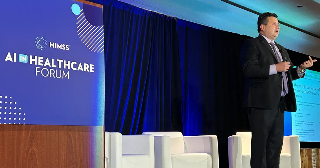 Dr. Harvey Castro at the HIMSS Ai in Healthcare Forum