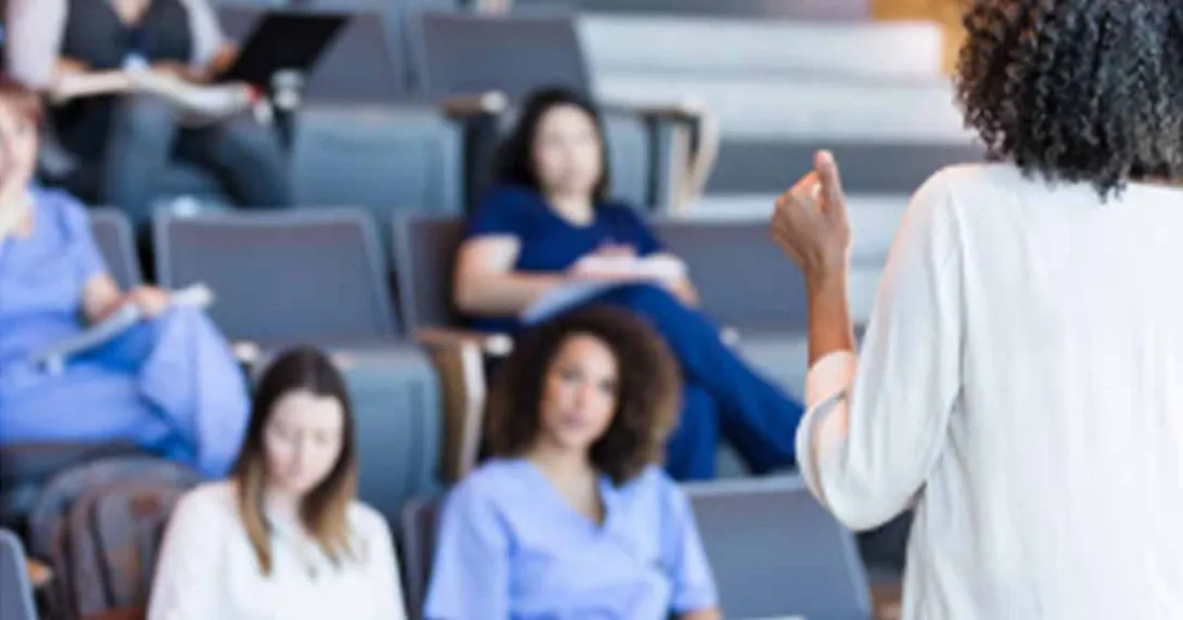 Nursing students attending a lecture