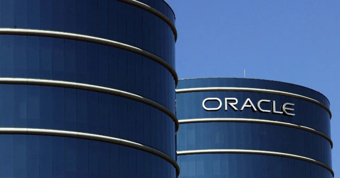 Oracle building complex with two round towers