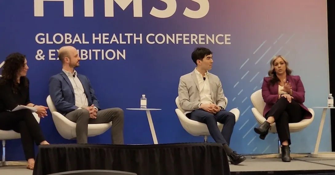 Jessica Hagen of MobiHealthNews, Joey Seliski of Allegheny Health Network, Alexander Ryu of Mayo Clinic, Kali Ariuni Ihde of Northwestern Medicine.