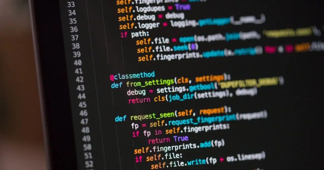 Computer screening showing computer codes
