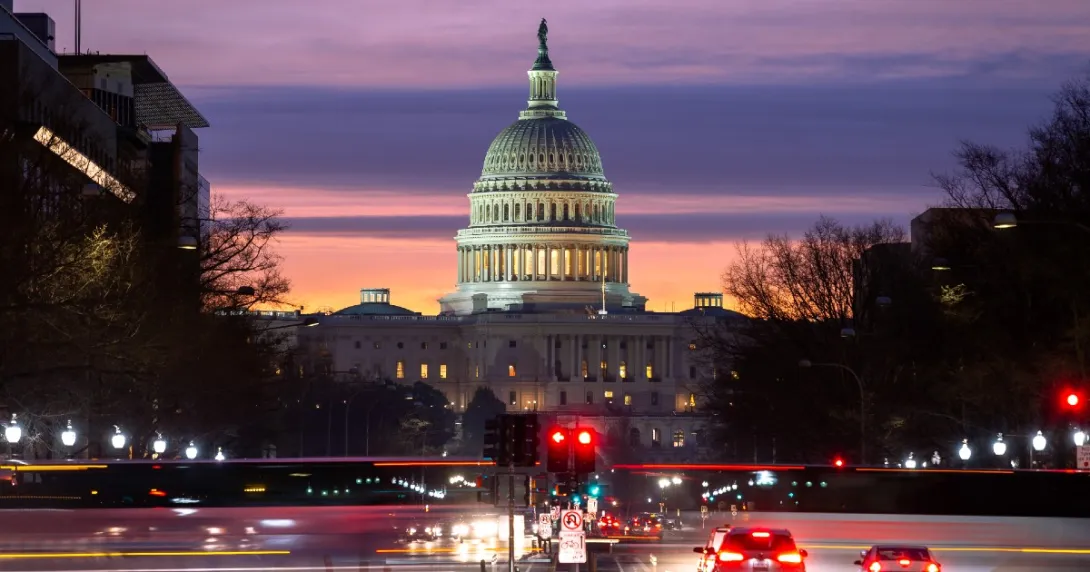 Capitol Hill rotunda at night