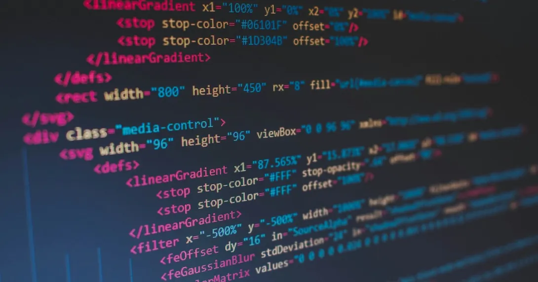 HTML codes on a computer screen