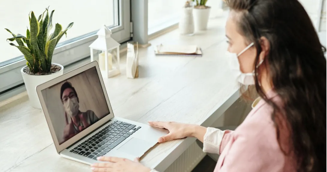 Telehealth visit via laptop