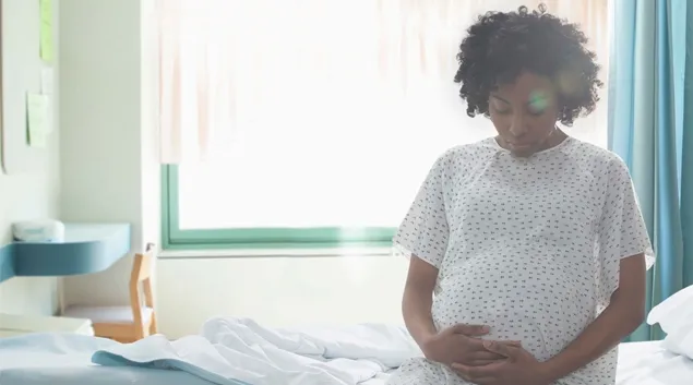 Pregnant person in a hospital