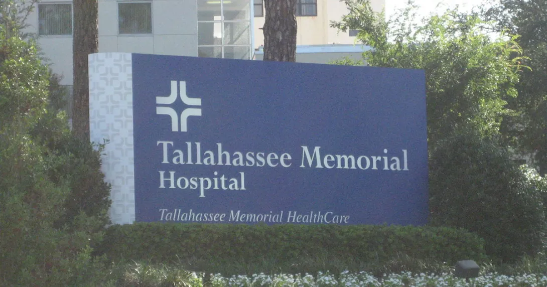 Tallahass Memorial Hospital driveway sign