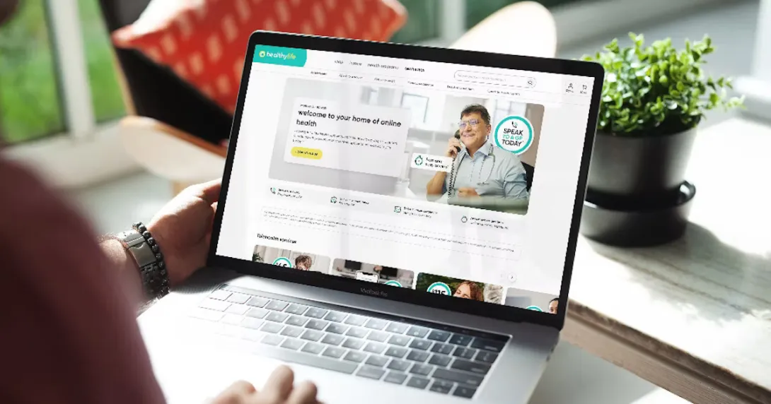 A patient accessing the HealthyLife website