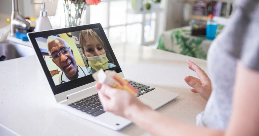 Telehealth visit via laptop