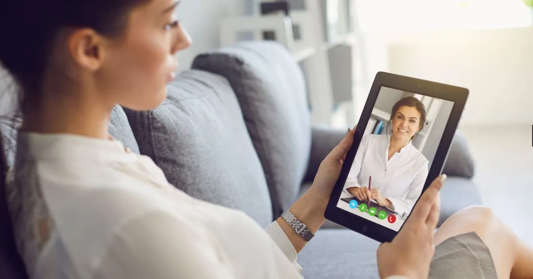 Telehealth visit via tablet